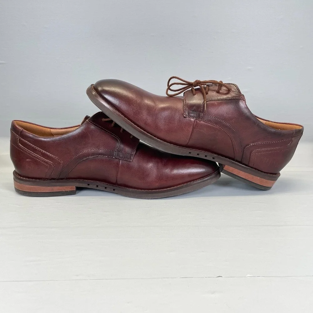 Clarks Un Hugh Lace Dress Shoes Mens Size 13 M Brown Leather Lace Up Derby